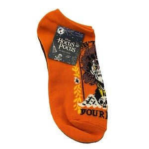Hocus Pocus Disney Orange & Brown No Show Socks Women Size 4-10 Halloween